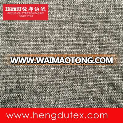 100% polyester PU coated 600D imitation linen look cation fabric for cosmetic backpack car cushion